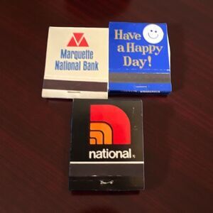 3 Bank Vintage Unstruck Matchbooks TCF National Marquette Banks